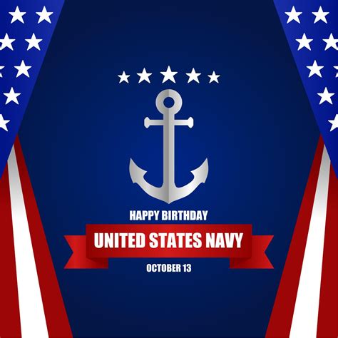 Happy Birthday United States Navy Vector Illustration Suitable For