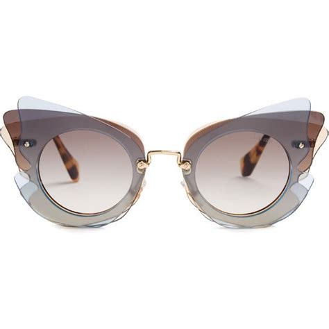 Miu Miu Butterfly Frame Sunglasses €250 Liked On Polyvore Featuring Accessories Eyewear