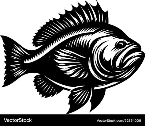 Big fish silhouette isolated on white background Vector Image