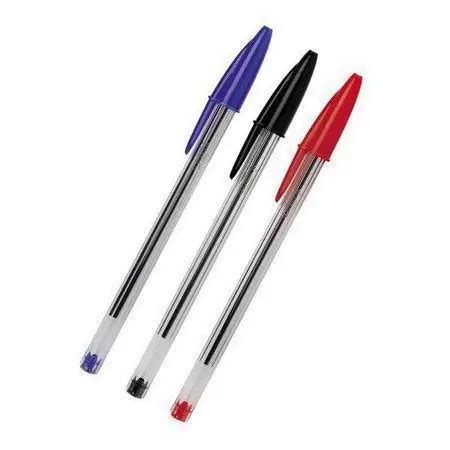 Canetas Bic Cristal Original Azul Vermelha E Preta Kit 3 Cores