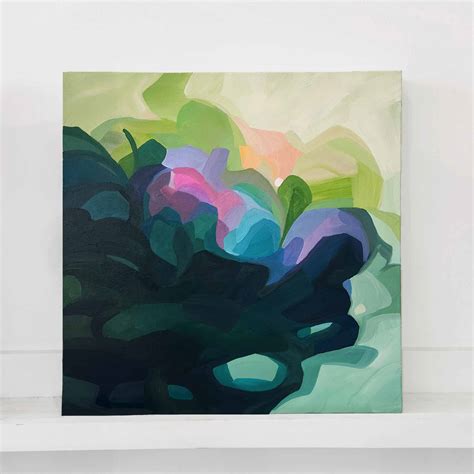 Green abstract garden painting | Susannah Bleasby