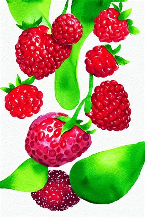 minimalist watercolor art of a berry, illustration, | Stable Diffusion ...