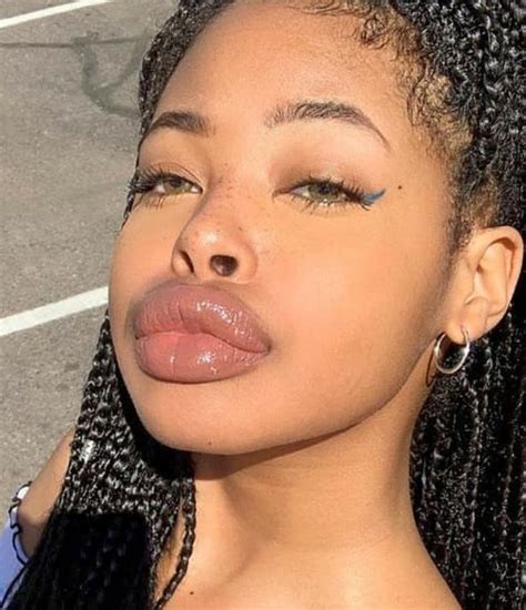 Big Lips Natural Mouth Piercings Melanin Skin Juicy Lips Full Lips