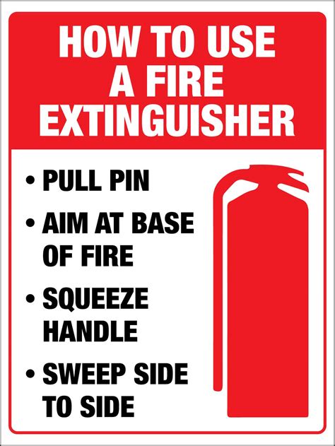 Fire Extinguisher Safety Sign New Signs