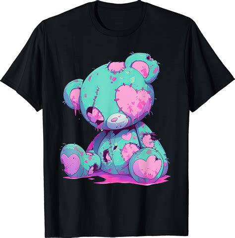 Hot Trending Tee With Kawaii Pastel Goth Creepy Cute Witchy Zombie Teddy Bear Unisex S 5Xl T