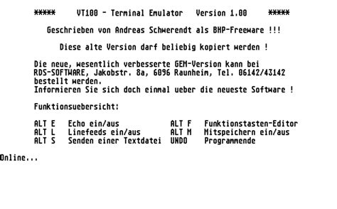 VT100 Terminal Emulator - AtariUpToDate