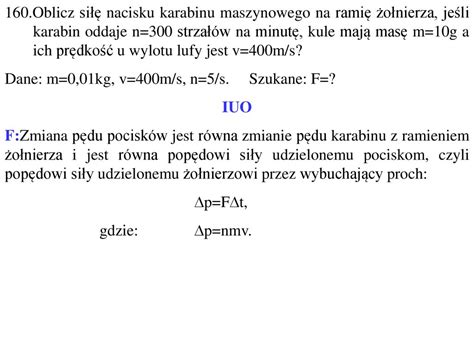 Oblicz Si Nacisku Karabinu Maszynowego Na Rami O Nierza Je Li