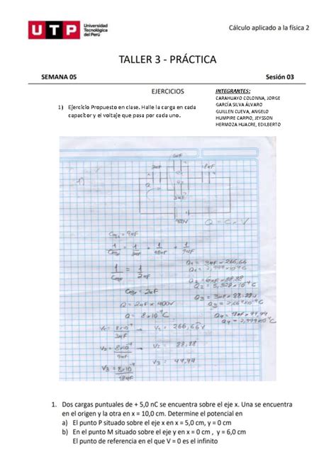 Taller N Caf Ii Calculo Aplicado A La F Sica Ejercicio