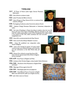 Reformation Timeline by KreativeTeach | TPT