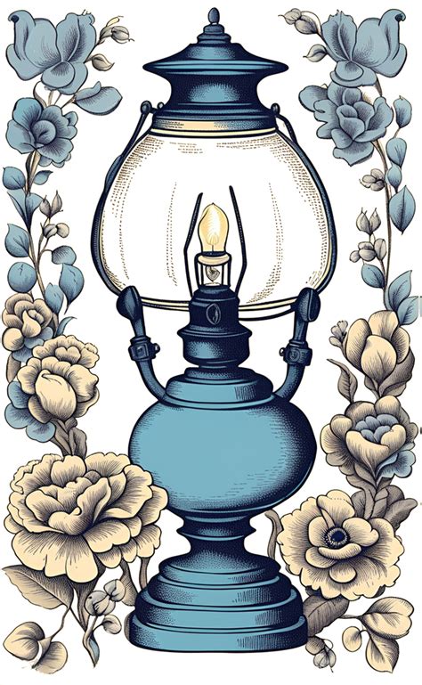 lamp  blue flowers  stock photo public domain pictures