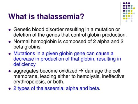 Ppt Thalassemia And Treatment Powerpoint Presentation Free Download Id400877