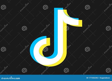 Tik Tok Icon Tricolor Vector Flat Melody Icon Isolated On White