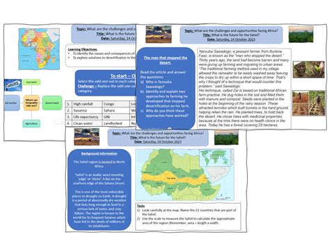 Africa - Desertification in the Sahel - Progress in Geography ...