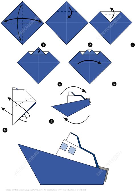 How to Make an Origami Boat Step by Step Instructions | Free Printable ...