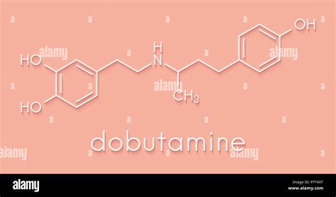 Dobutamine Sympathomimetic Drug Molecule Skeletal Formula Stock Photo