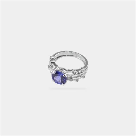 Carats Exceptional Vb Blue Round Shaped Tanzanite Ring The