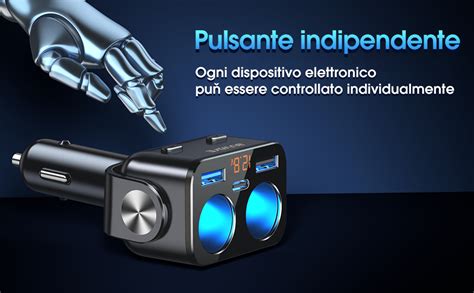 Caricabatteria Da Auto Usb Splitter Buvaye V V Sdoppiatore