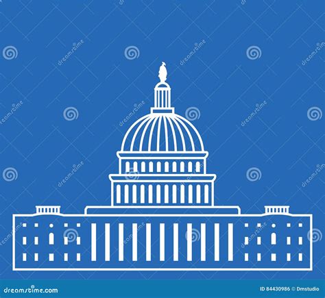 Icon Of United States Capitol Hill Building Vector Stock Vector