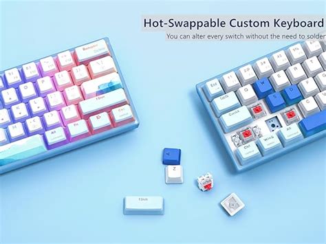 Mua Womier 60 Percent Keyboard WK61 Mechanical RGB Wired Gaming Keyboard Hot Swappable Blue