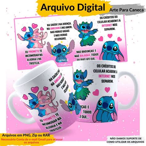 Arte Para Caneca Stitch Eu Prometo Arquivo Digital Elo