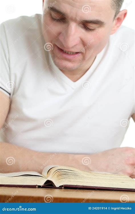 Man Reading The Bible Stock Photo Image Of Education 24201914