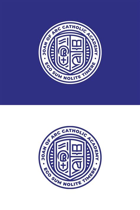 Joan Of Arc Catholic Academy Brand Seal Emblem Logo Design Set