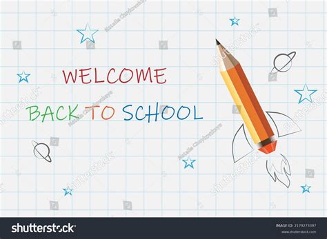 Welcome Back School Text Drawing Welcome Stock Vector (Royalty Free ...