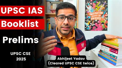 Important Books For Upsc Cse Prelims Booklist For Ias Exam Youtube