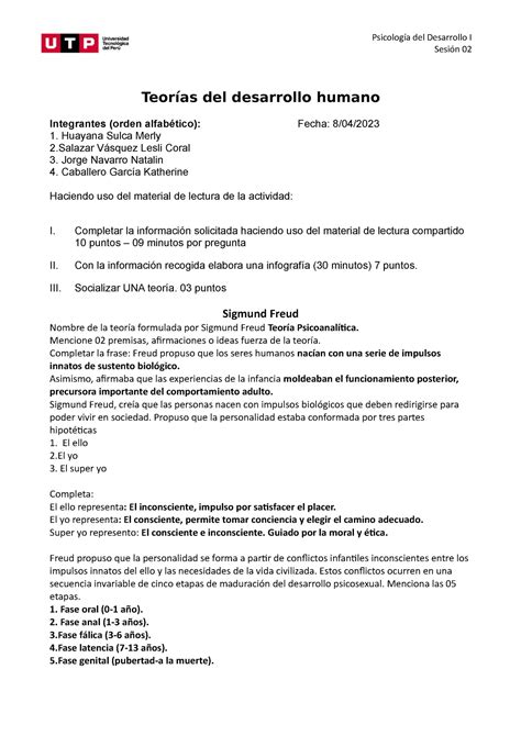 Actividad 2 1 Espero que te sirva Psicología del Desarrollo I