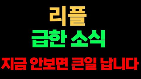 리플 지금 보셔야 수익 납니다 리플리플코인리플속보 Youtube