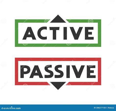 Creative Design Of Active And Passive Symbols Stock Vector Illustration Of Activity Word