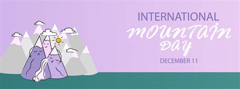 International mountain day horizontal background vector illustration ...