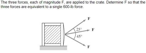 The Three Forces Each Of Magnitude F Are Applied To The Crate