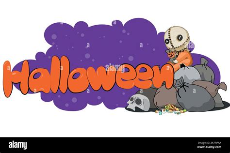 Happy Halloween Banner Or Party Invitation Background With Night Clouds And Pumpkins Vector