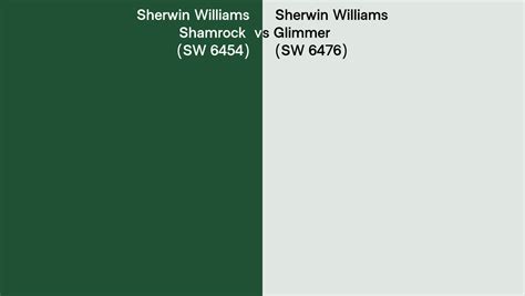 Sherwin Williams Shamrock Vs Glimmer Side By Side Comparison