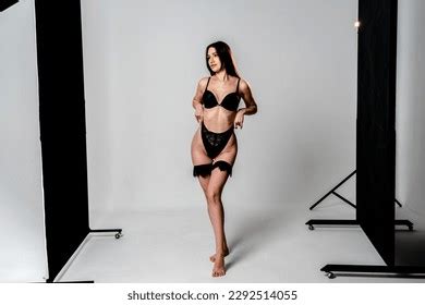 Sexy Girl Black Lingerie Posing Studio Stock Photo 2292514055 Shutterstock