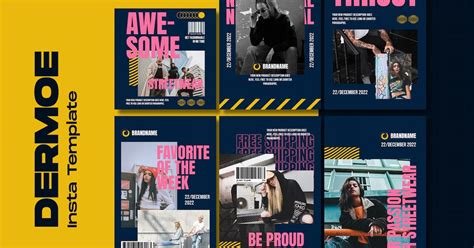 Dermoe Streetwear Fashion Instagram Template Graphics Envato Elements