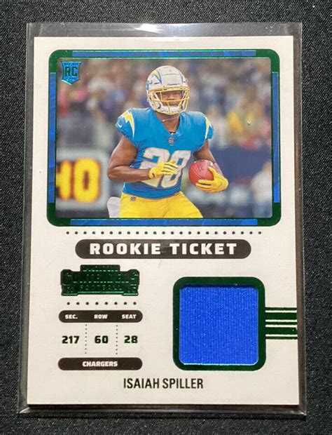 Panini Contenders Rookie Ticket Swatch Rts Isp Isaiah Spiller