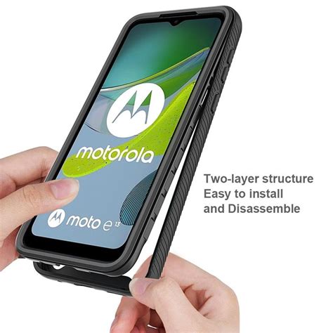 Motorola Moto E13 360 Protection Series Case Black Clear