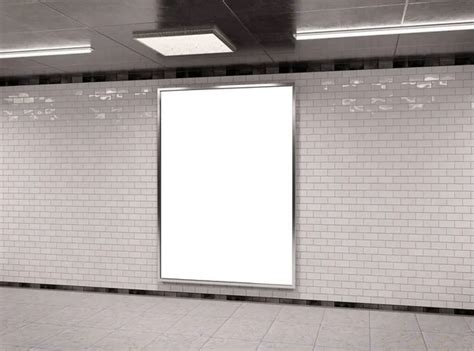 Vertical Triple Underground Billboard Frame Mockup Rendering — Stock