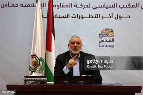 Ismail Haniya Delivers A Speech In Gaza Photos and Premium High Res ...