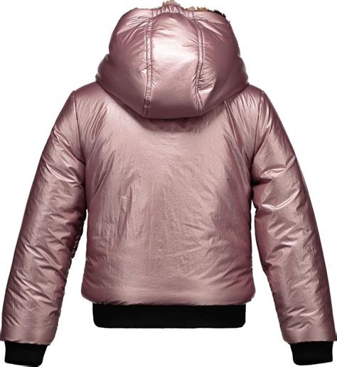 Moodstreet Meisjes Reversible Winterjas Met Capuchon Licht Roze