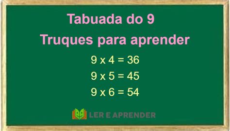 Tabuada Do Nove - Multiplicação do nove - Aprenda a tabuada com truques