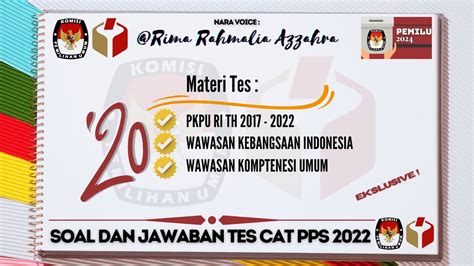 Soal Dan Jawaban Tes Cat Pps Pemilu Youtube