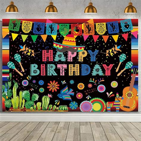 Aibiin Mexican Happy Birthday Backdrop Mexican Fiesta