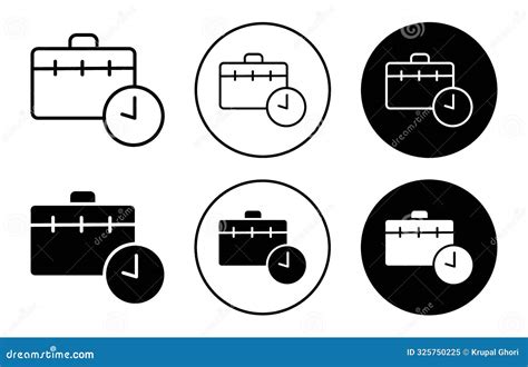 Work Experience Icon Collection Of Outline Thin Line Symbol Or Sign