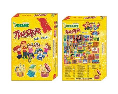 Multicolor DIWALI CRACKERS GIFT BOX TWISTER ( 40 ITEMS ) DREAMZ ...