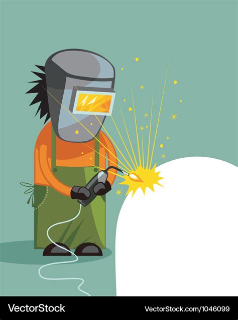 Cartoon of a welder Royalty Free Vector Image - VectorStock