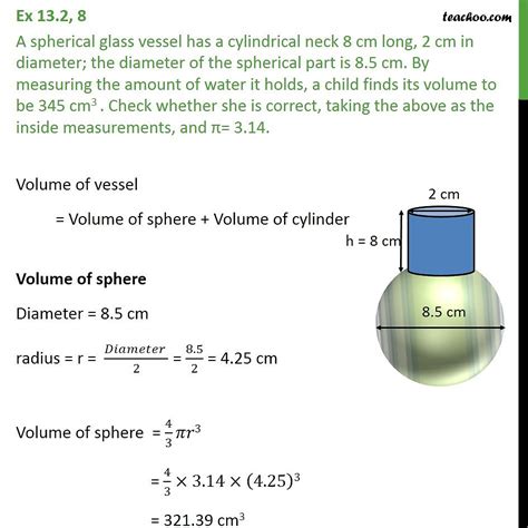 Ex A Spherical Glass Vessel Has A Cylindrical Neck