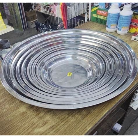 Stainless Steel Round Tray Dulang Bulat Tray Bulat Talam Besi Talam